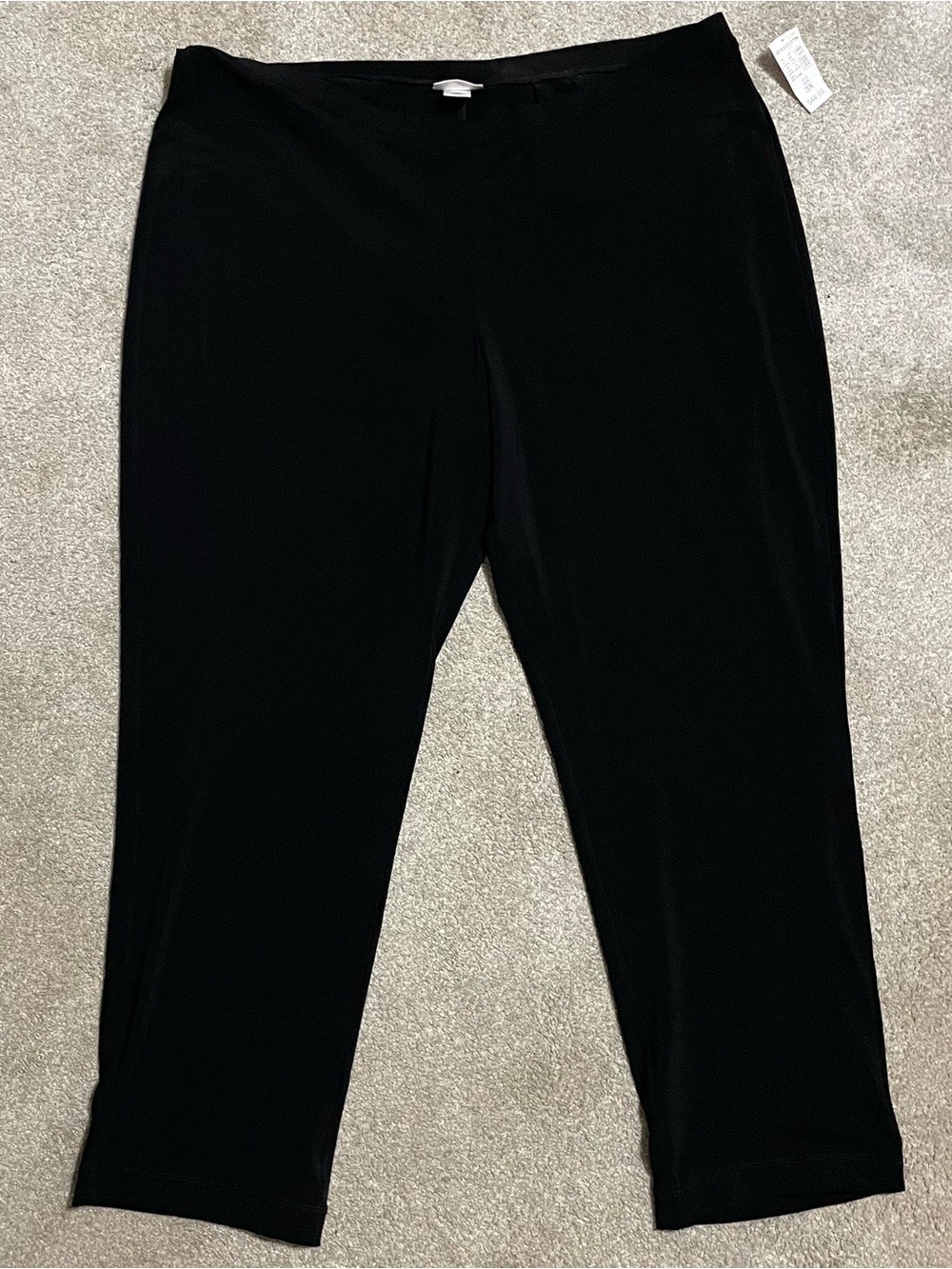 dressbarn Black Straight-Leg Pull-On Cropped Pants
